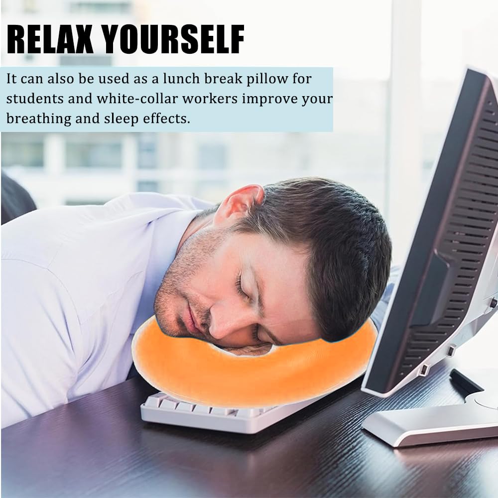 OULIGET Almohada de masaje facial de silicona, reposacabezas relajante para spa, cuidado de la piel, soporte para la cabeza de viaje, color amarillo