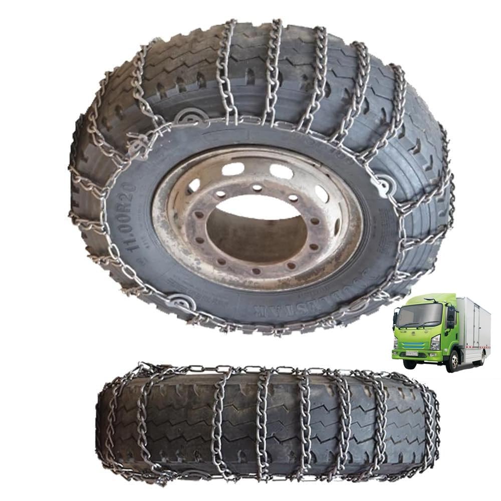 Set of 2 Universal Emergency Tire Traction Chain Snow Chains for Semi Trucks Metal Tire Chains for SUV Trucks Pickup Trucks Semi Trucks Van Trucks ATV Light Truck 9mm 10.00-20 9mm 10R22.5
