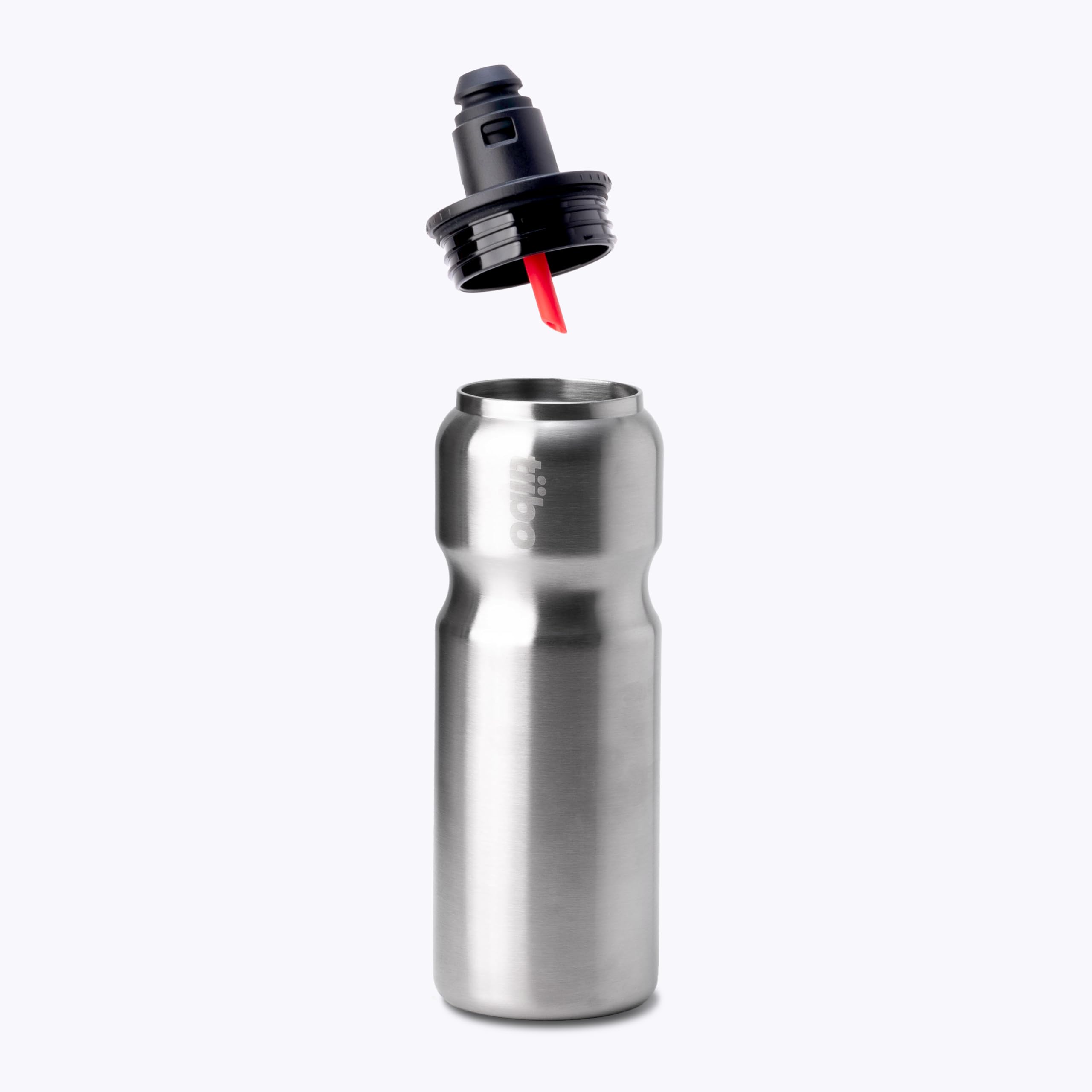 tiibo Botella de agua de acero inoxidable aislada al vacío para bicicleta, doble pared, no se dobla, boquilla deportiva de flujo rápido, diseñada para ciclismo, fitness y deportes, se adapta a la