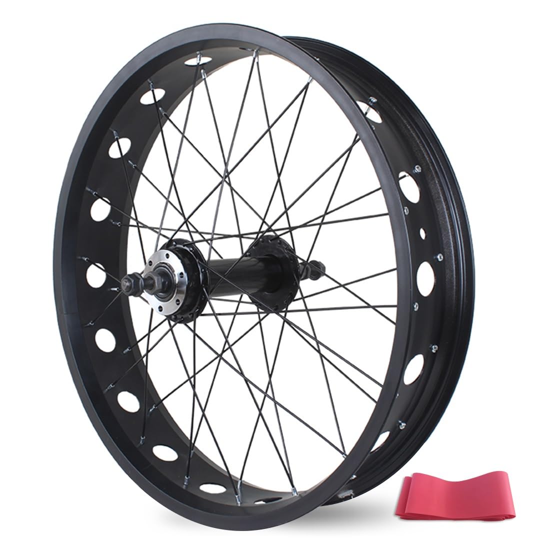 ZXGSXIOU 20in/24in/26in X 4.0-4.9" Fat Tire Bike Rear Wheel Disc Brake Snow Ebike Wheelset 36H Hollow Rim Solid Shaft Hub For 6/7/8/9/10s Rotary Freewheel(20'')