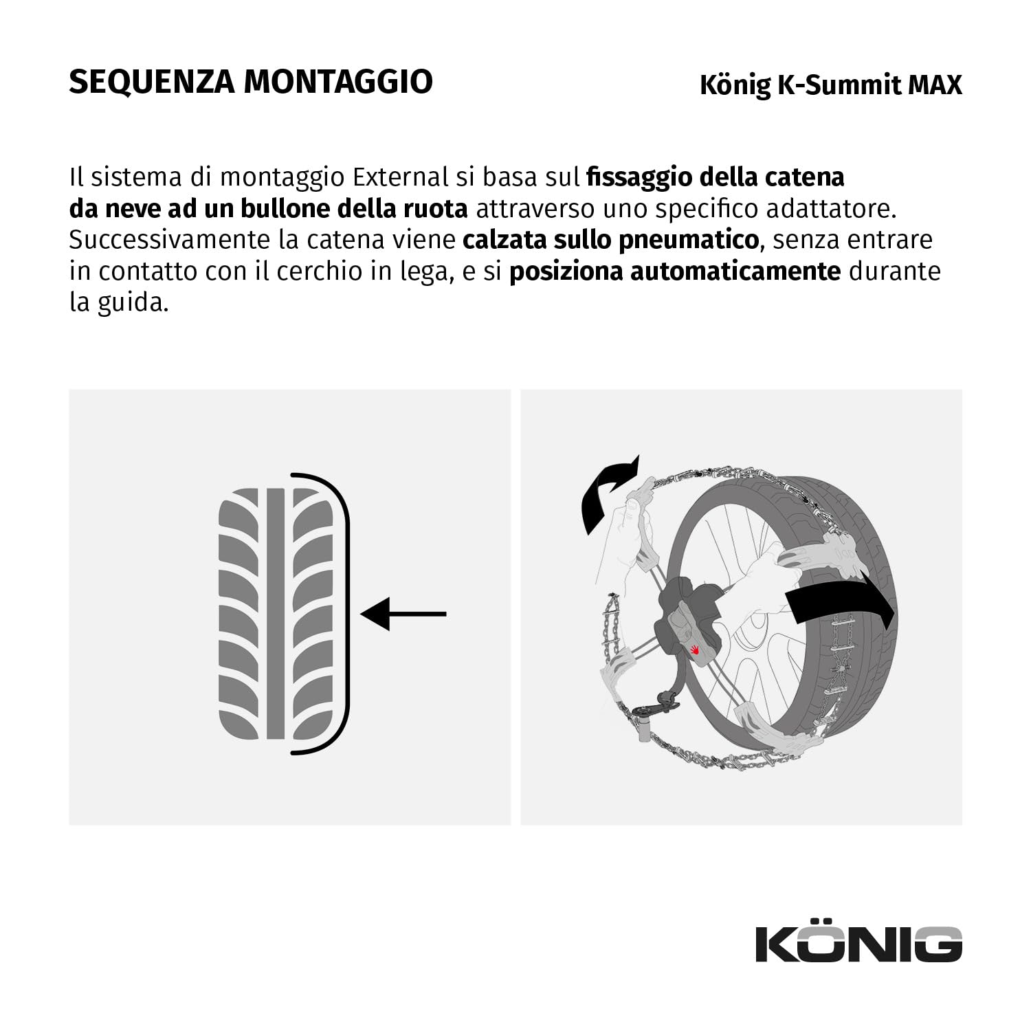KÖNIG K-Summit MAX K45M - Catene da neve omologate