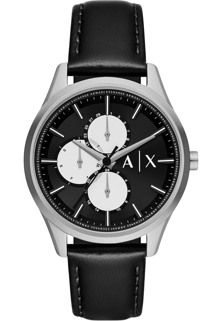 Armani Exchange Orologio da uomo, Movimento multifunzionale al quarzo e cassa da 42 mm con cinturino in pelle