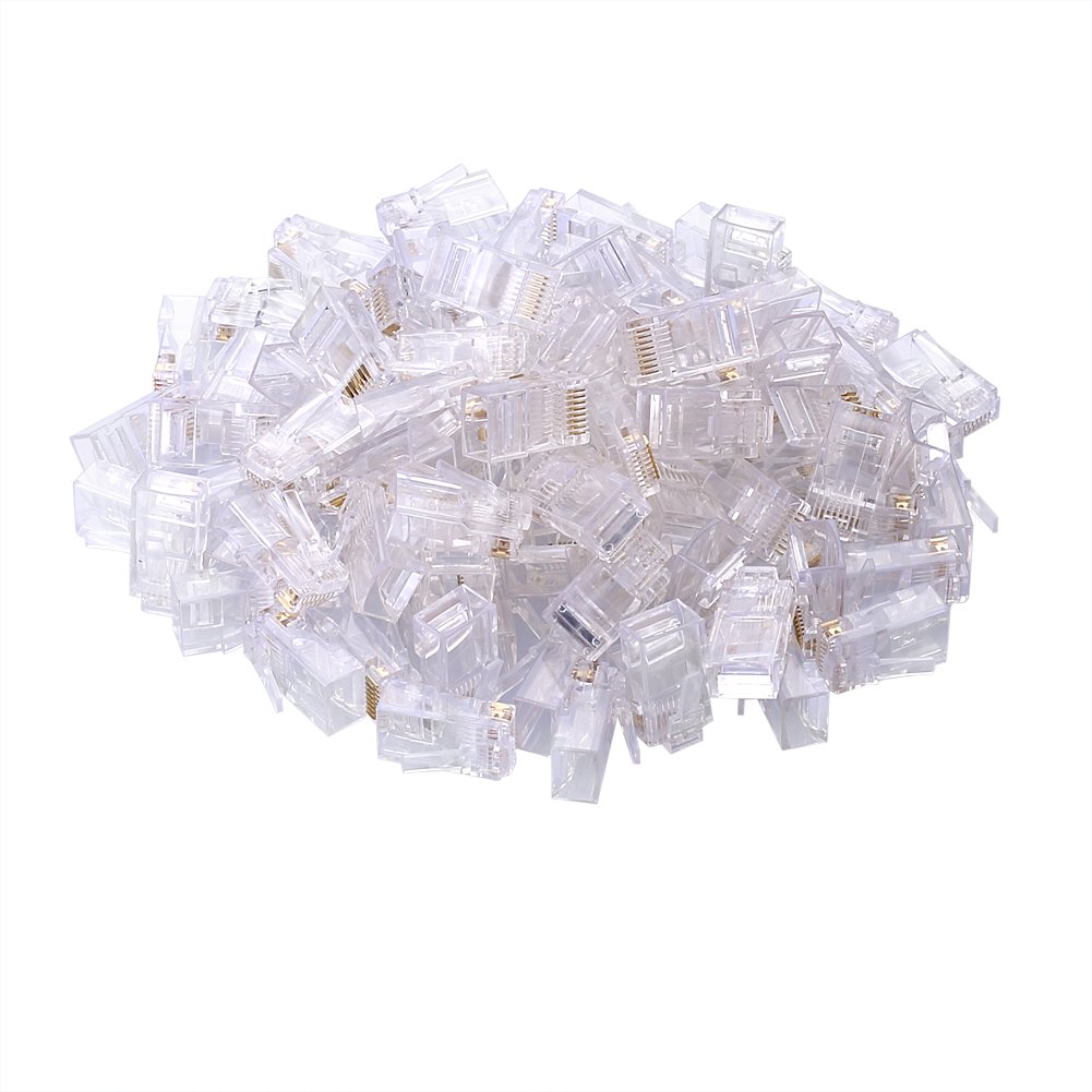 100Pcs 8P8C RJ45 Cristallo Cavo Filo connettore a crimpare modulare Plug di Rete
