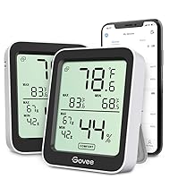 Vista 9 de Govee Termómetro higrómetro para interiores, paquete de 3, medidor de temperatura de humedad Bluetooth con pantalla LCD grande, alerta de Negro