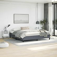 Bettgestell ohne Matratze 180x200 cm Velvet Dunkelgrau Plattformbett mit gepolstertem Kopfteil und Lattenrost, Stabil und Einfach montiert fur modernes Schlafzimmer