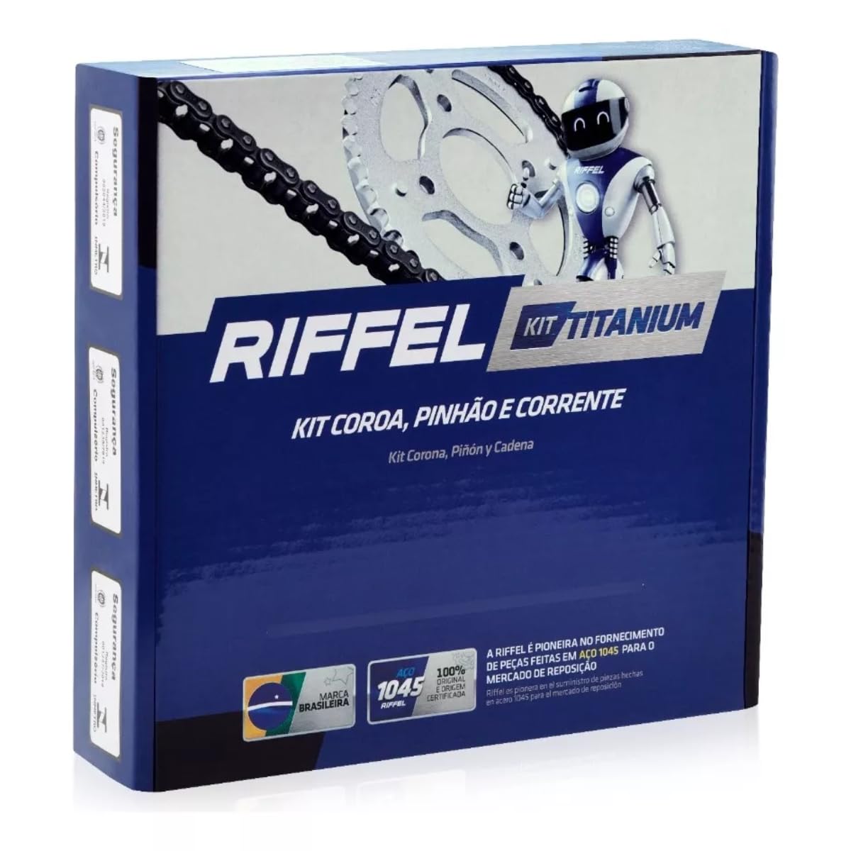 Kit Relação Fazer150 Ybr Factor 150 / 125i Transmissão 14x41 com Coroa, Pinhão e Corrente Reforçada Manutenção Moto