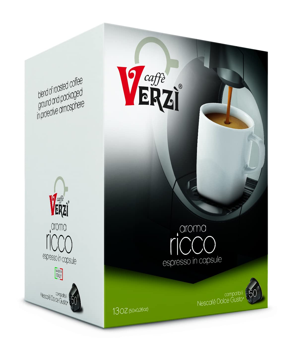 Caffè Verzì | 50 Capsule Compatibili con Nescafè Dolce Gusto| Aroma Ricco