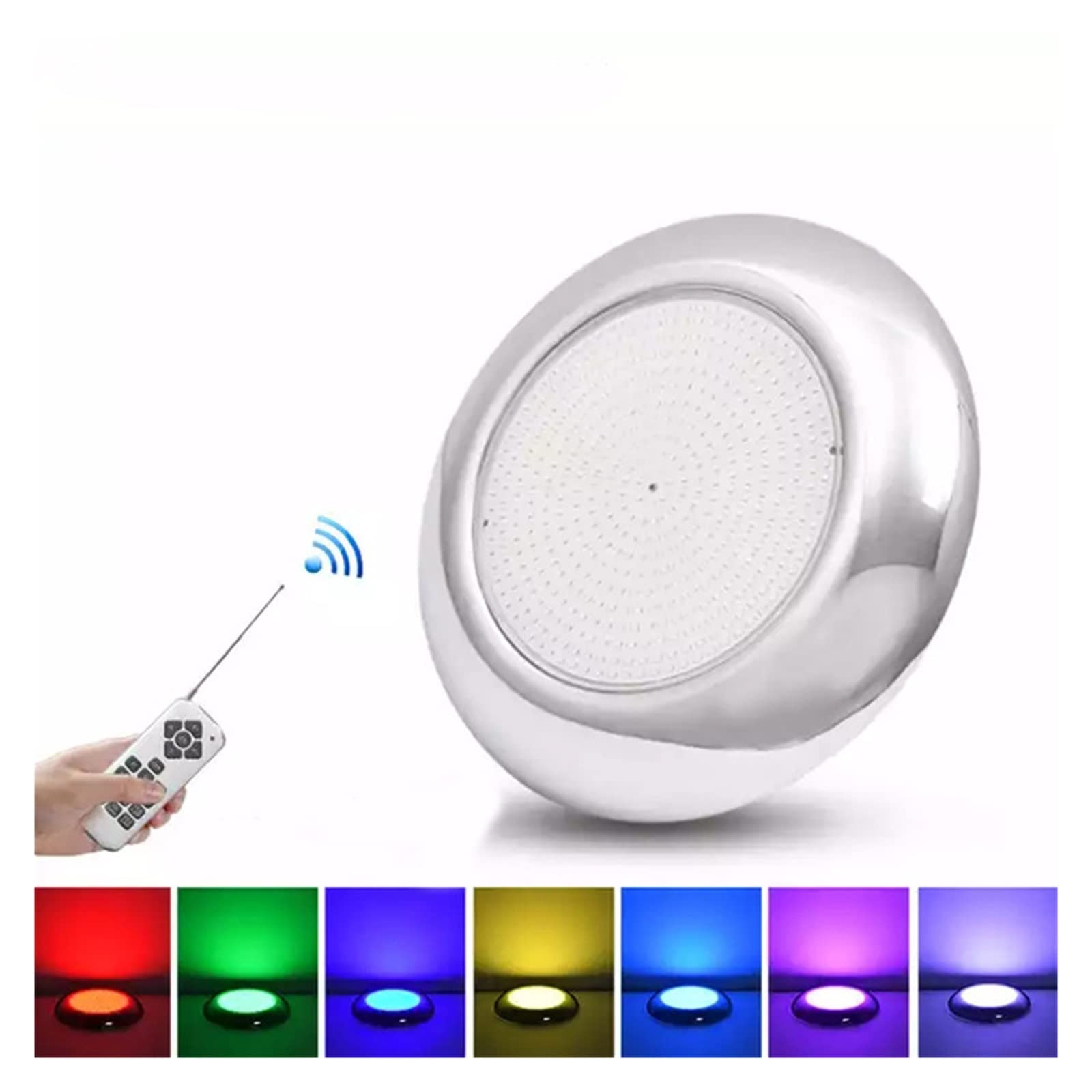 Luz LED for piscina de acero inoxidable, iluminación for estanque subacuático rellena resina, RGB Multicolor con mando a distancia Crear Un Ambiente(RGB withRemote,25W)