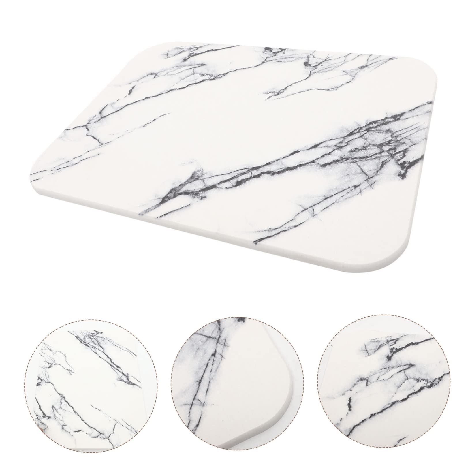 COLLBATH Tapis de Sol Absorbant Effet Marbre Tapis de Cuisine Antidérapant Décoratif pour Salle de Bain