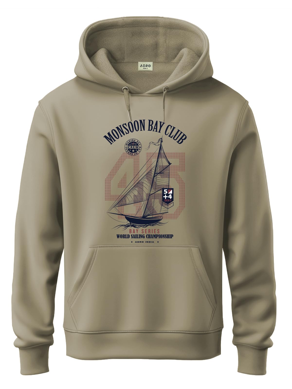 adro Men’s 320 GSM Cotton Poly Fleece Hoodie – Monsoon Bay Club Sailing Graphic, Soft Feel Fabric, Skin-Friendly Print, Casual Winter Printed Hoodies with Kangaroo Pocket-picture-55