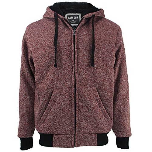 Image of Gary Com Heavyweight Sherpa Hoodies for Men, Thick Fleece Lined Full Zip Up Winter Warm Sweatshirts Work Jackets