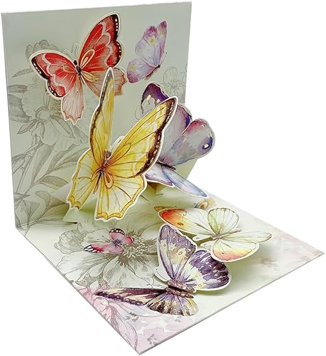 Miniatura 2 de Tarjeta desplegable de jardín de mariposas, tarjetas de flores emergentes, tarjetas de felicitación de flores hechas a mano, tarjeta de cumpleaños