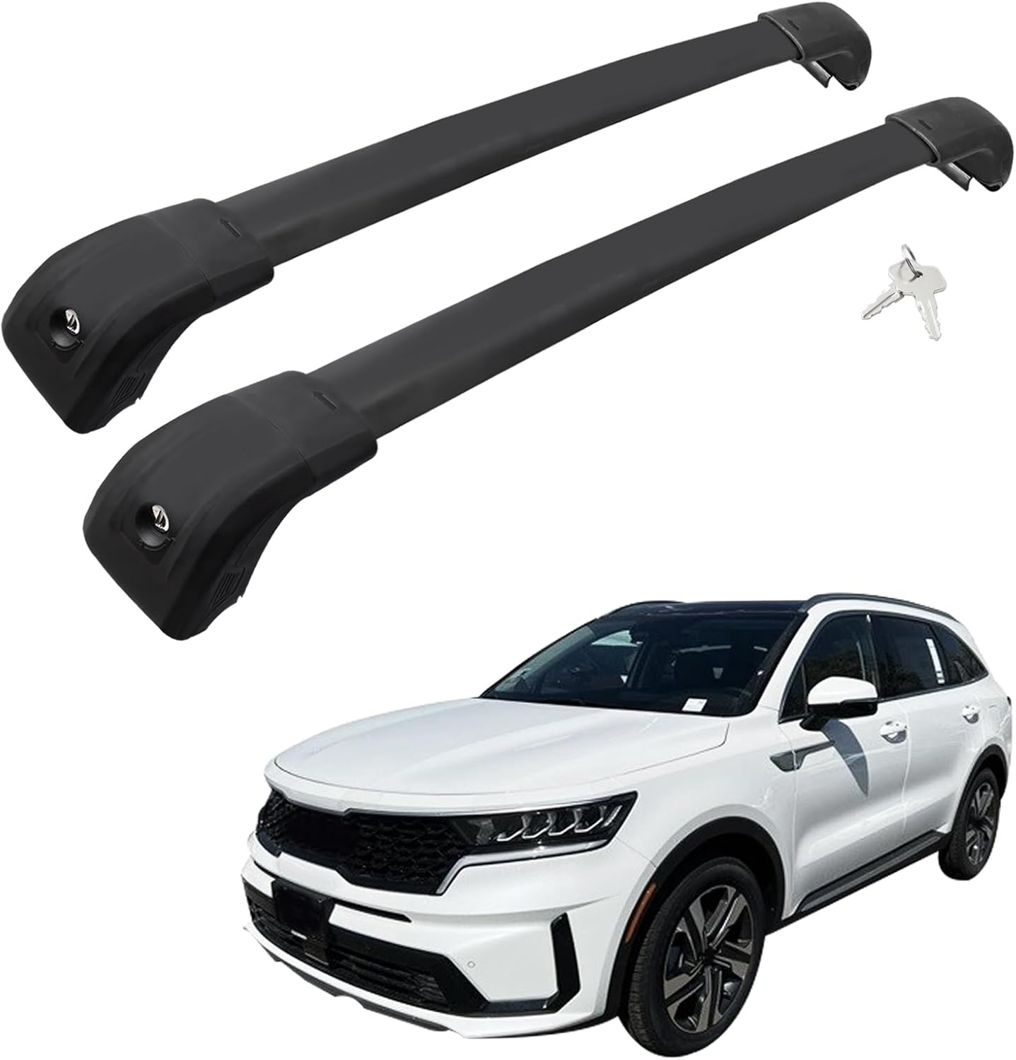 Car Roof Rack Cross Bars Compatible with 2021-2023 KIA Sorento and Sorento Hybrid (Fit for Flush Side Rails), Aluminum Lockable Roof Cross Bars for Kayak Bike Rooftop Cargo Carrier Bag Basket Luggage Car Roof Rack Cross Bars Compatible with 2021-2023 KIA Sorento and Sorento Hybrid (Fit for Flush Side Rails), Aluminum Lockable Roof Cross Bars for Kayak Bike Rooftop Cargo Carrier Bag Basket Luggage