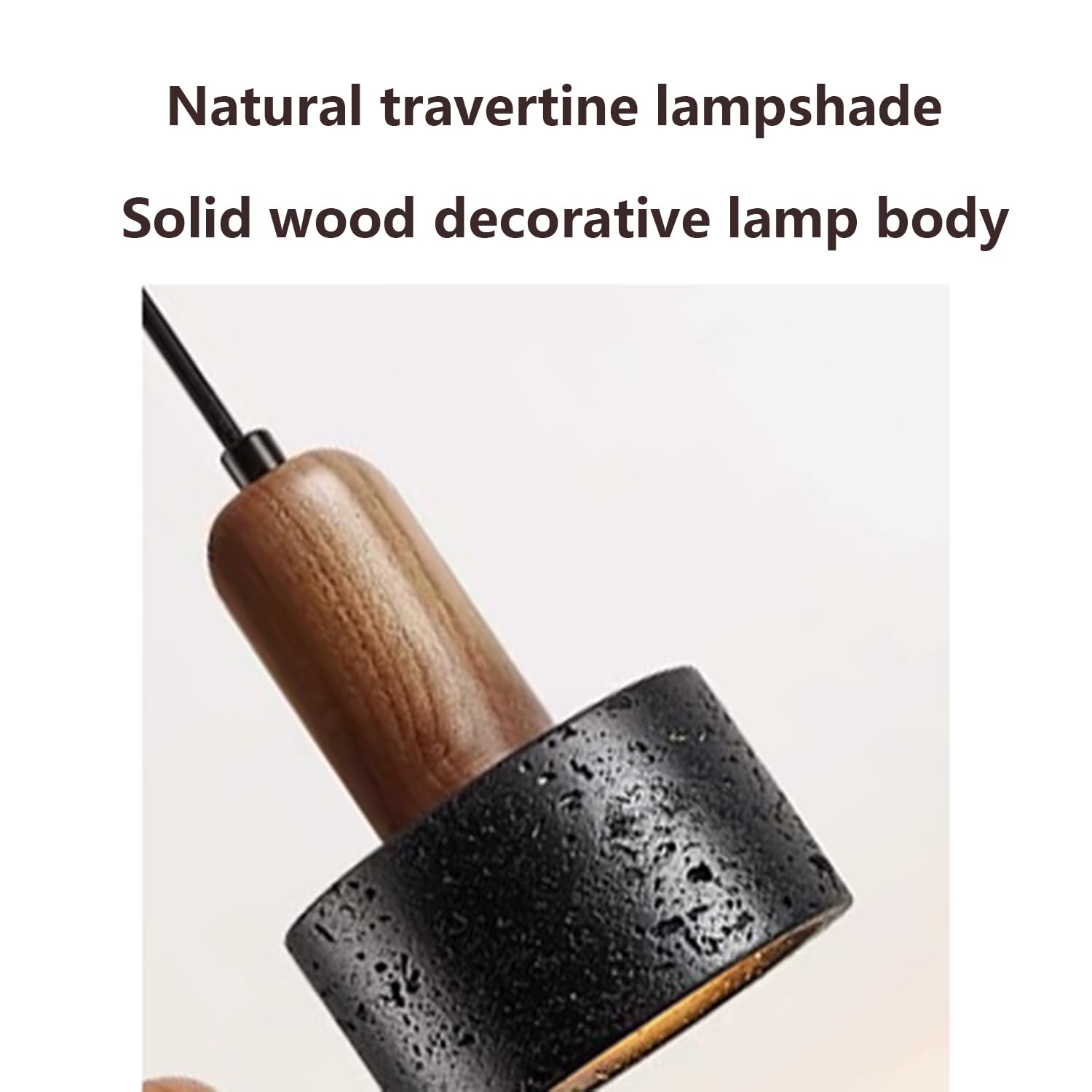 Lampade a sospensione in travertino con lampada a