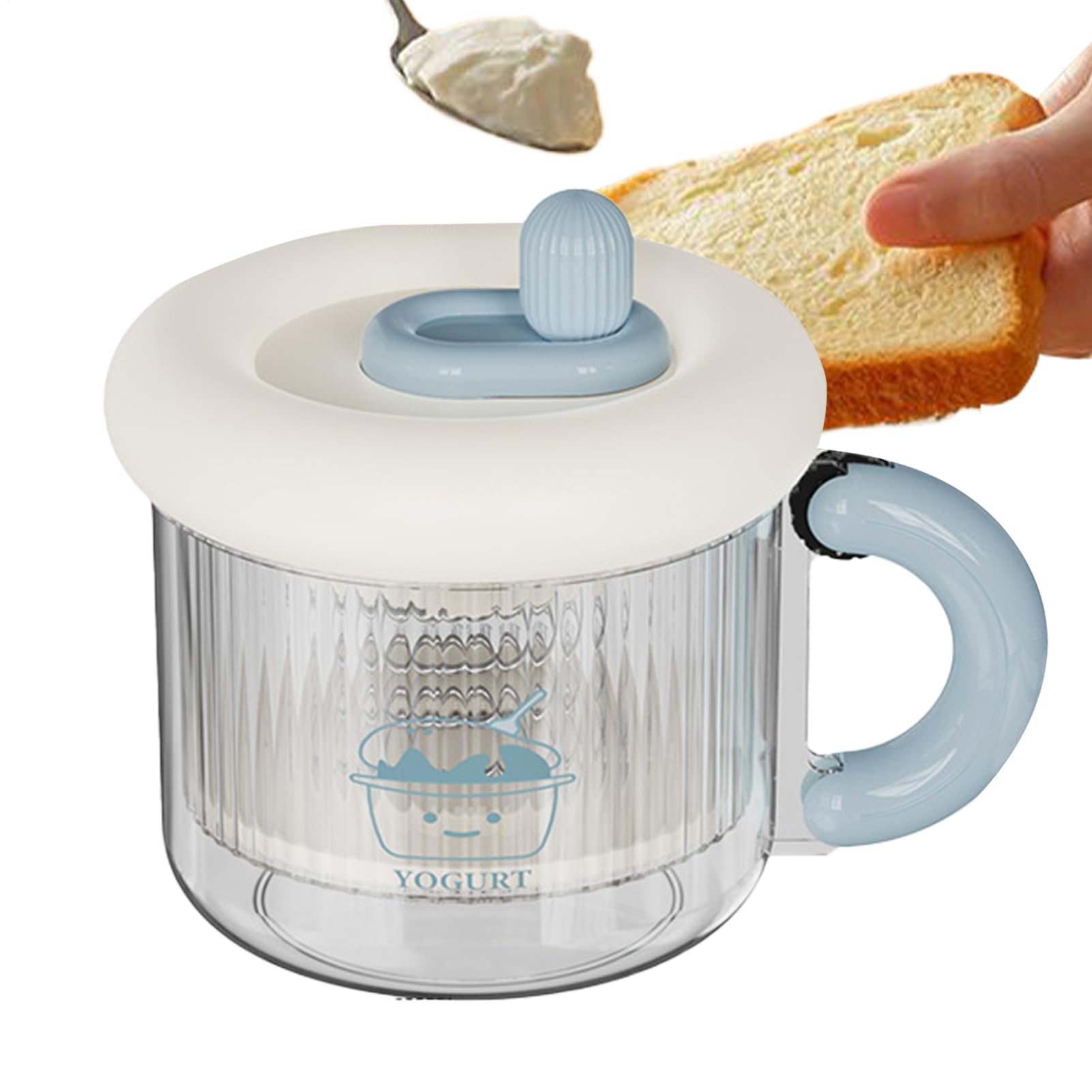 Dry Yogurt Maker - Whey Separator with Lid, Cheese Maker Device, Reusable Fine Mesh Filter | Homemade Yogurt Cream Strainer for Fitness Diet Cooking Breakfast Home Kitchen Men Women Milk Daily Use