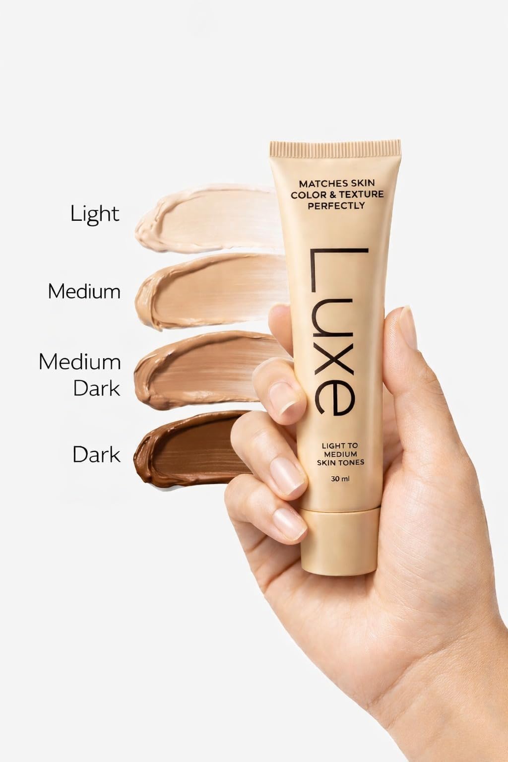 Luxe Color Changing Foundation for Women – Instantly Adapts to Your Skin Tone – Buildable Light-to-Medium Coverage – 12-Hour Wear – Natural Dewy Finish - Light - 3