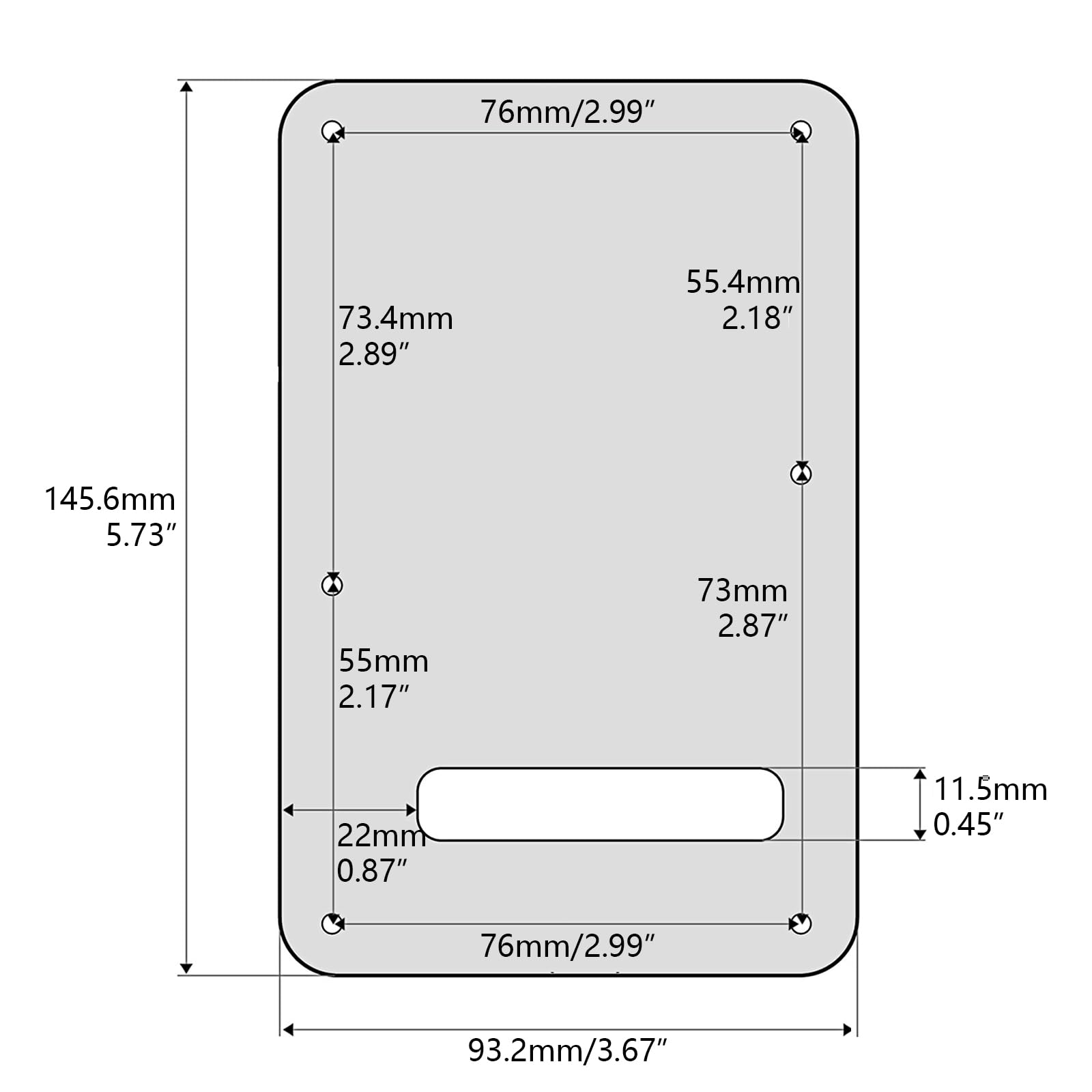 Musiclily Guitar Back Plate Tremolo Cavity Cover Backplate For China Made Squier Guitar Parts1ply Bl 550