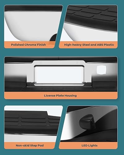 Miniatura 4 de FINDAUTO Parachoques trasero cromado, parachoques trasero apto para 1999-2006 para Chevrolet Silverado 1500 y para GMC Sierra 1500, 2007 para