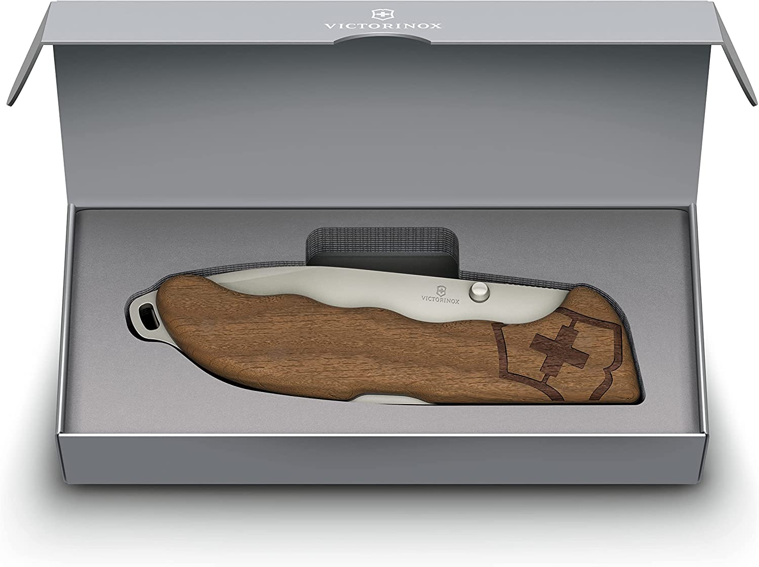 Victorinox Evoke Wood mit Gravur auf der Klinge Griff I oder am Griff Geschenk für Männer Frauen I zum Geburtstag I Schweizer Taschenmesser personalisiert mit 4 Funktionen