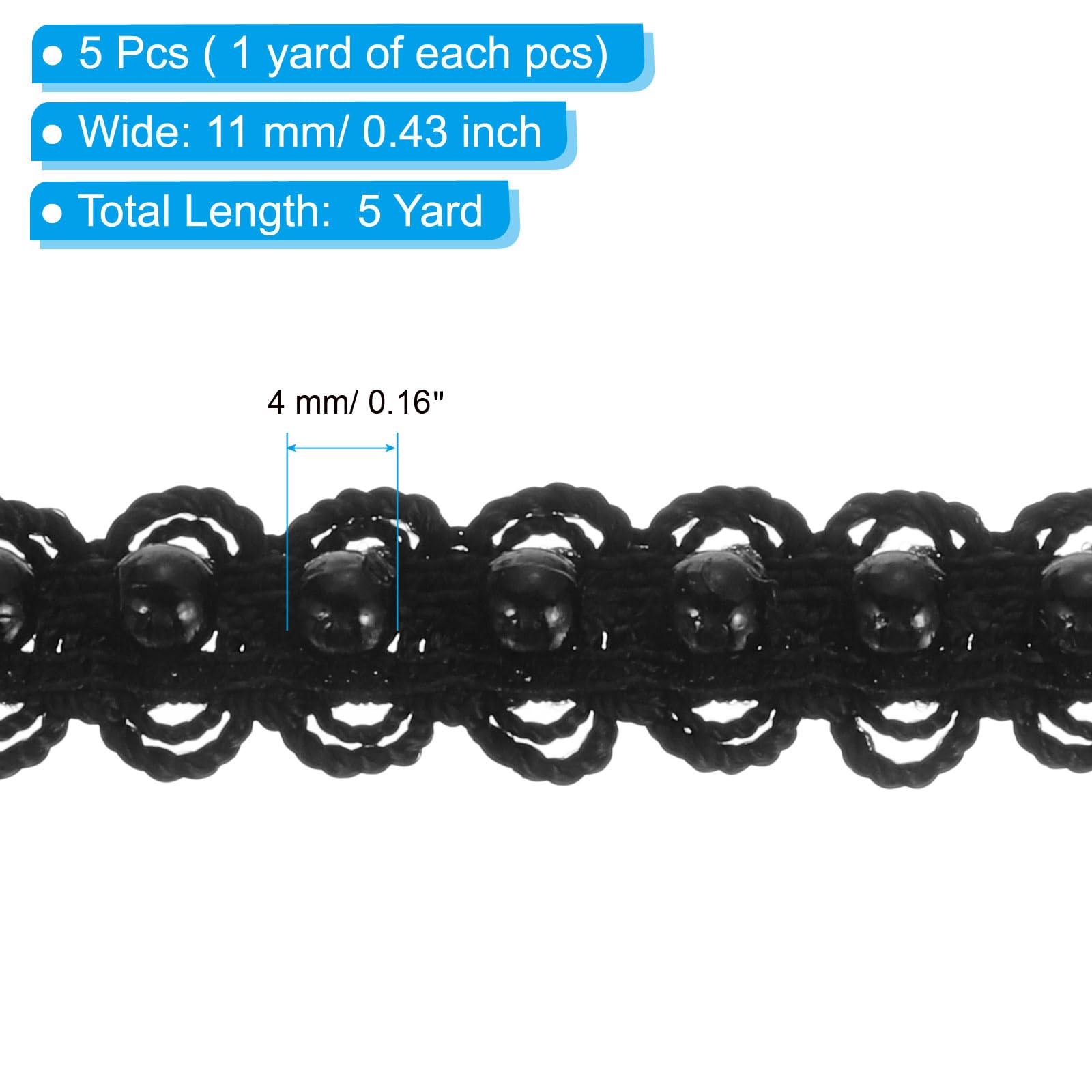 PATIKIL 5 Yard Faux Pearl Lace Ribbon - Image 2