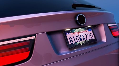 Miniatura 6 de 2 marcos de matrícula con diseño de bosque de luna llena para hombres y mujeres, soportes universales de metal verde luna y cielo nocturno con