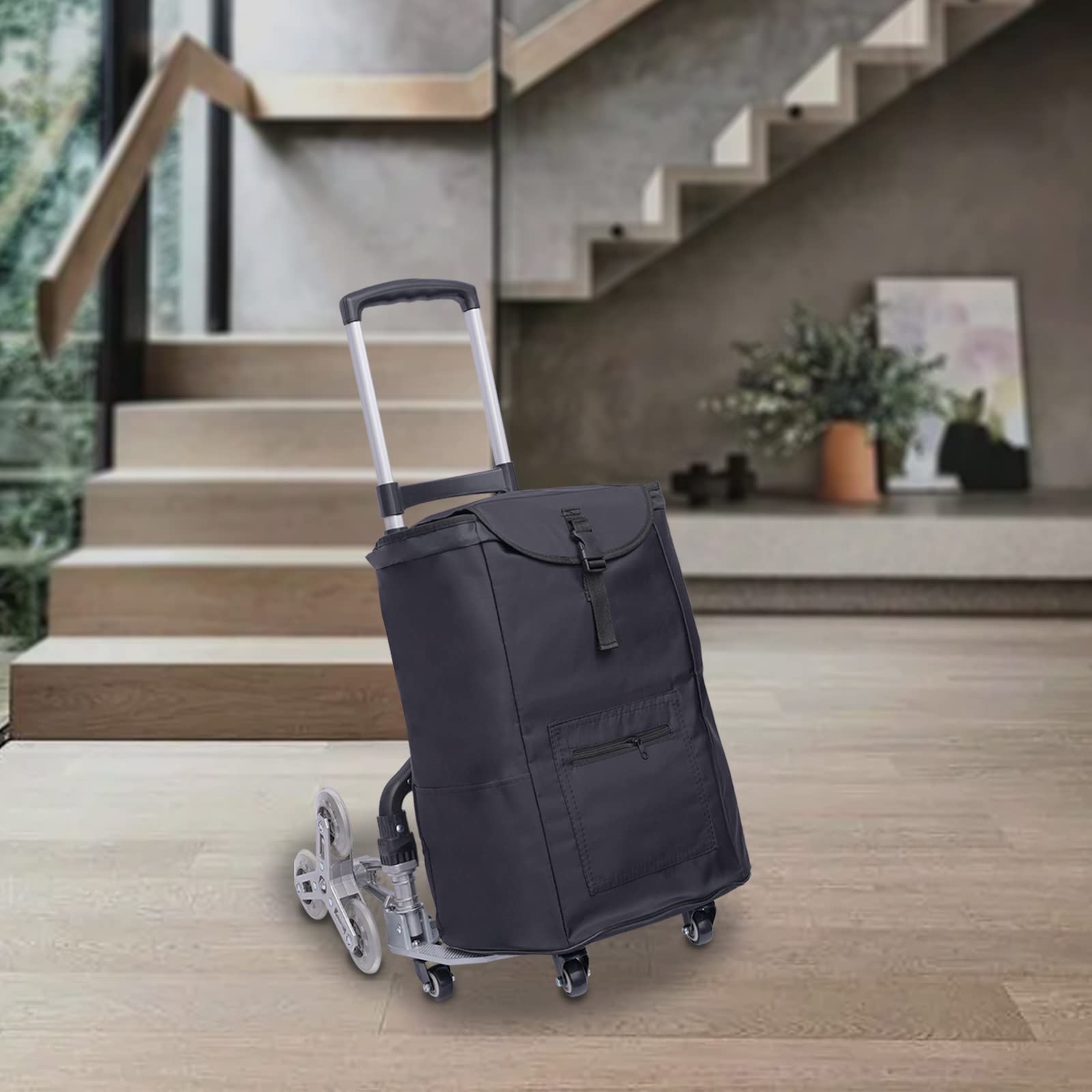 Wózek transportowy składany – potrójna regulacja wysokości – kółka i zdejmowana, wodoszczelna torba do uniwersalnego zastosowania – z aluminium / wózek transportowy