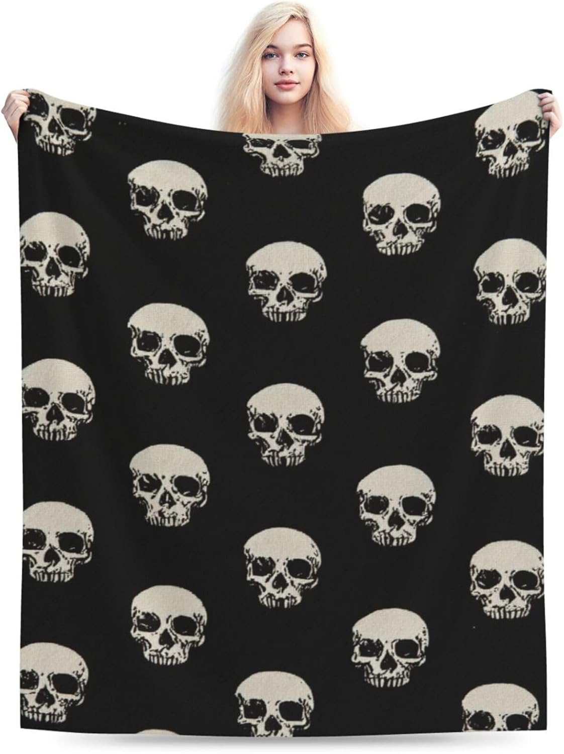 Gothic Skull Blanket, Soft Plush Fleece Throw Blanket - Cozy Warm Stuff Blankets Bedding Skull Gifts for Women Girls Kids Adults 40"X50" - Image 6