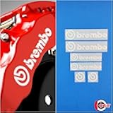 RG Brembo Stickers Combo Set, 6-Pieces for 4-6 Pistons Brakes - White
