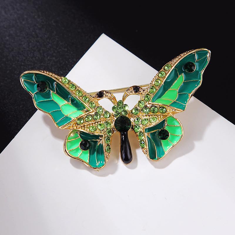 Image of butterfly brooch pins for women fashion Woman's enamel crystal rhinestone butterfly brooches pin set for Clothes Dresses