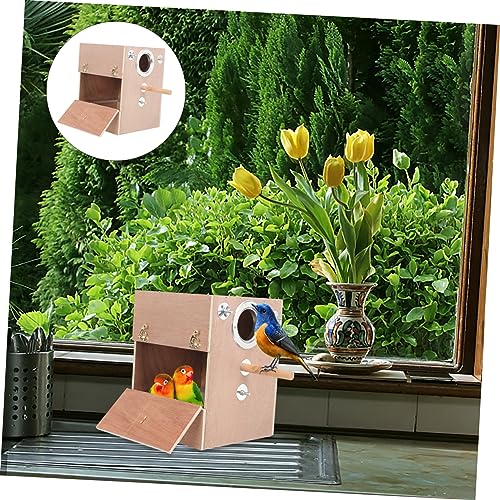 Nichoir à perruches suspendu en bois ifundom pour petits oiseaux de jardin