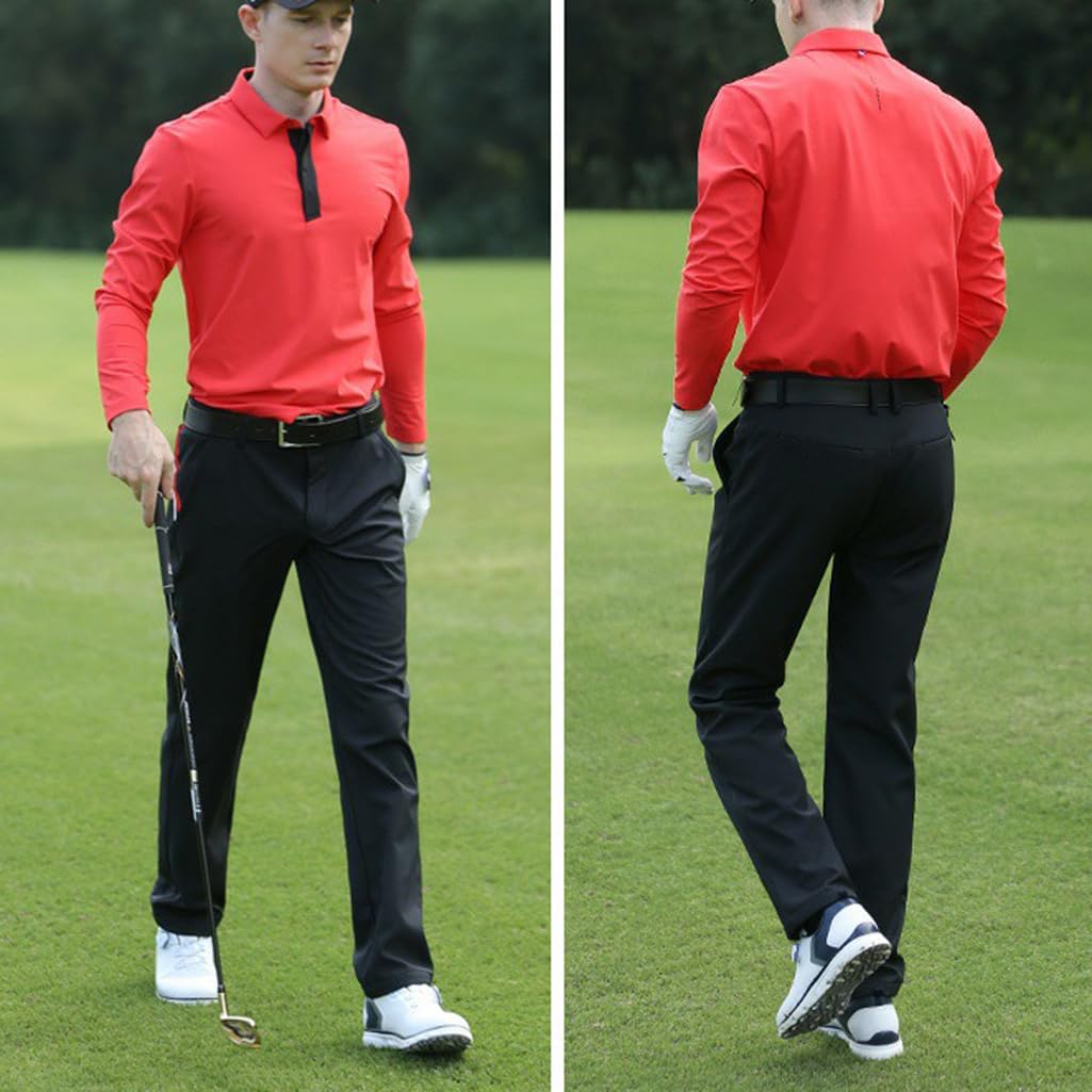 Pantalones De Golf para Hombre De Invierno De Forro Polar Elástico para Vestir Trabajar Cómodos para Viajar