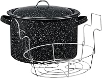 Granite Ware 12-Quart Enamel on Steel Water Bath Canner with Rack & Lid - Ideal for Home Preserving Jams & Pickles