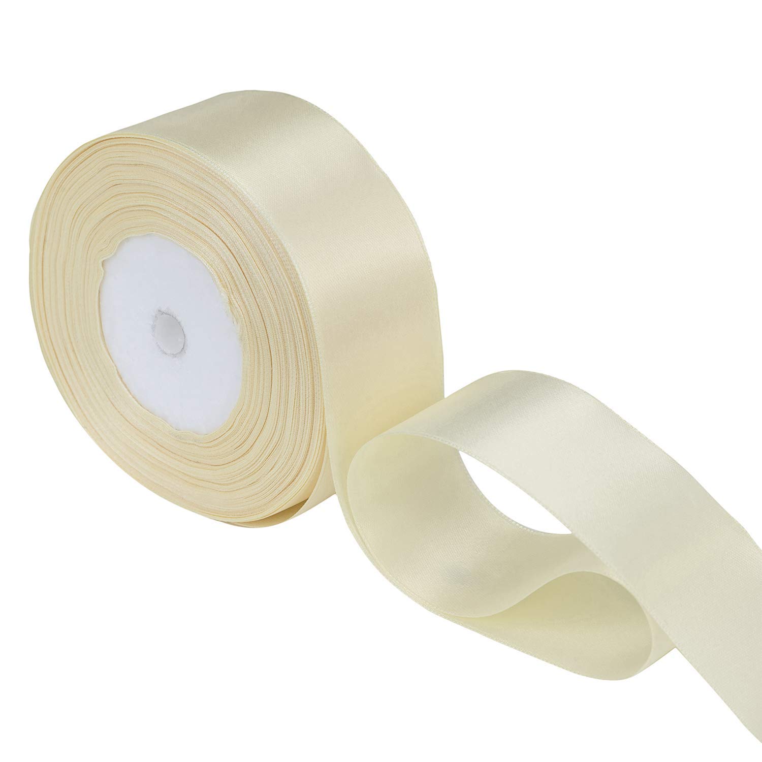 Trimming Shop Cream 25Mm Double Sided Satin Ribbon, 25 Metres