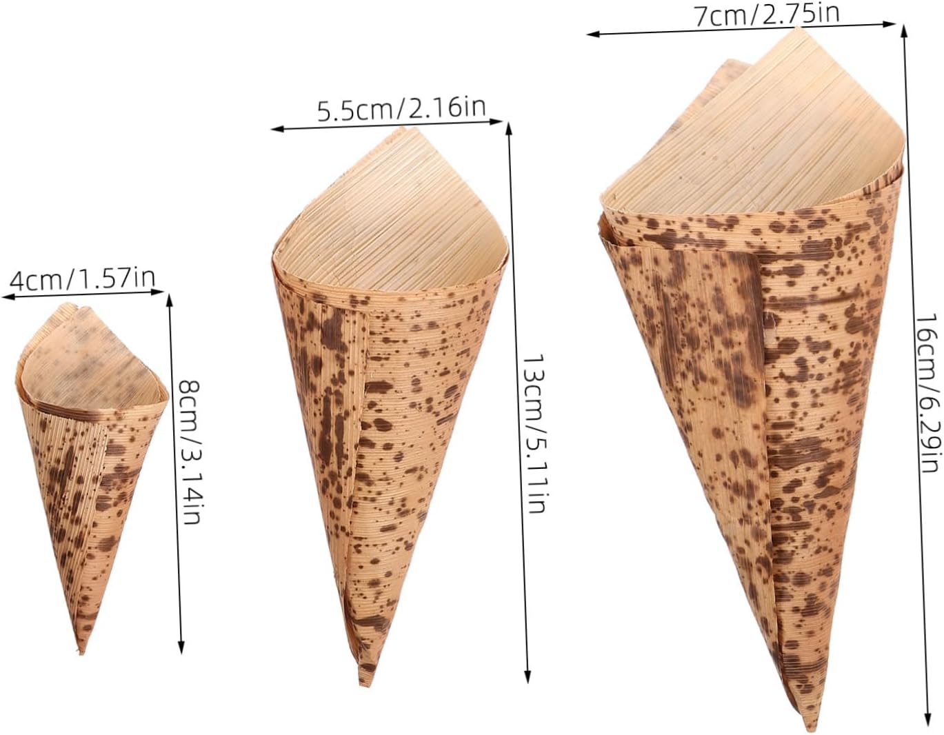 COLLBATH 30pcs Disposable Ice Cream Cone Holders Snack Serving Cones Appetizer Containers for Parties Desserts and Fruit Salads