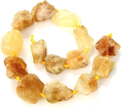 Miniatura 3 de Adabele Natural Raw Yellow Citrine Crystal Quartz Healing Gemstone Loose Beads Drilled Large Nugget Rough Chakra Gems Stone Spacer 15 Inch GA-C4