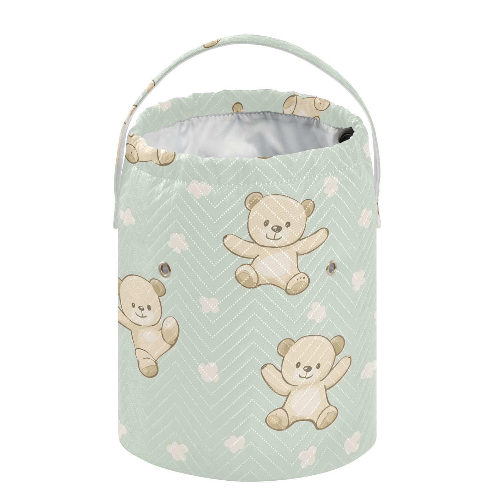 Yarn Storage Bag Small Crochet Bag Knitting Bag Organizer Bear Light Green Yarn Bags for Crocheting Basket