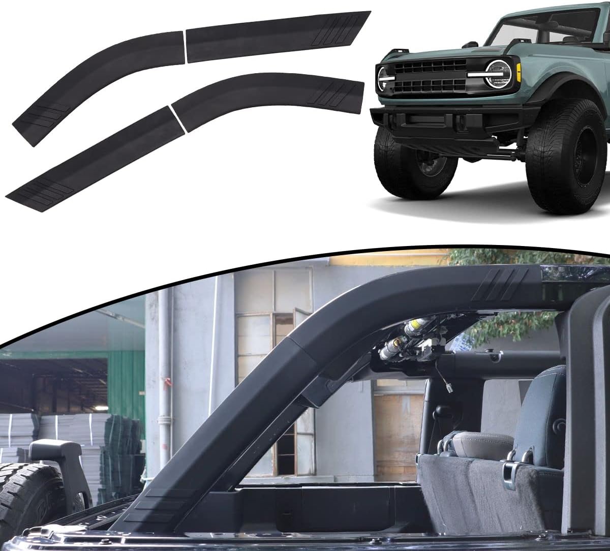4PCS D Pillar Roll Bar Protective Covers, Full Covers Roll Bar Padding Protector Guard Prevent Scratching Paint D Pillar Roll Cage Trim Cover for Ford Bronco Offroad 4Door 2021-2025