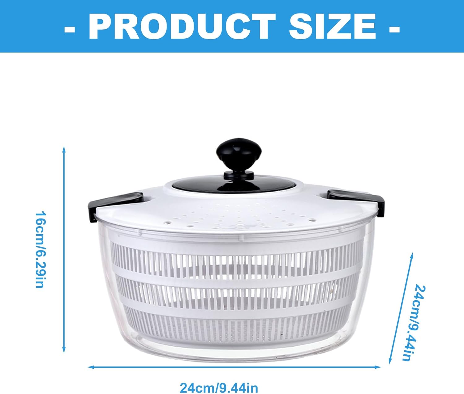 Strong Manual Vegetable Dehydrator 4L Clear Double Chamber Turn Dryer Suit Cooking Ready Large Capacity Double Turn Dehydration Tool