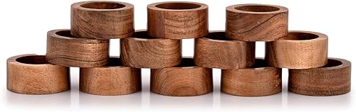 Miniatura 3 de NIRMAN Portavelas de madera de acacia para bodas, fiestas, cumpleaños, vacaciones, decoración del hogar (2.25 x 2.25 x 1 pulgadas) (juego de 12)