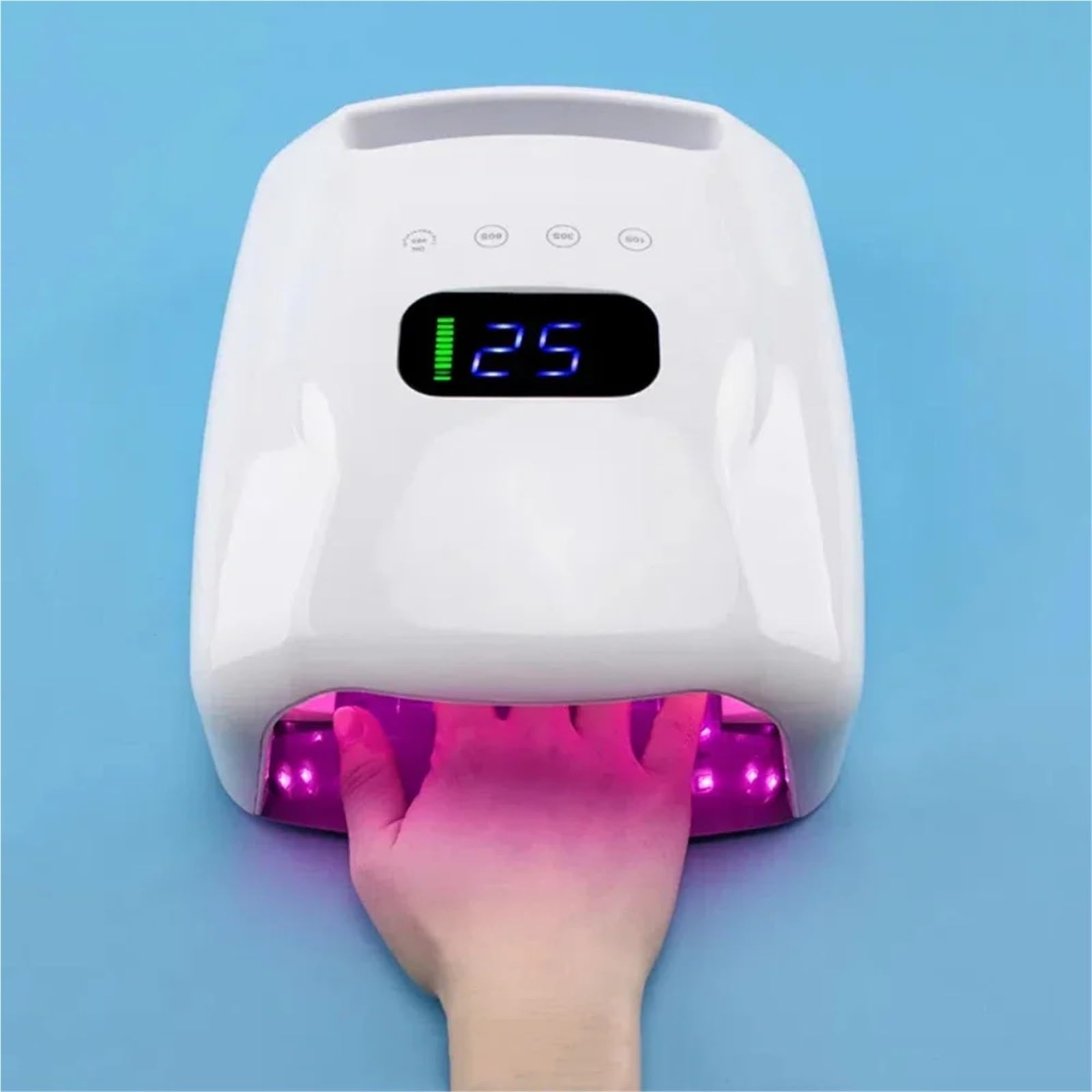 Lampa UV do paznokci, Moc 96 W Czerwone światło Akumulatorowa lampa UV do paznokci Profesjonalna suszarka do paznokci i manicure(Nero)