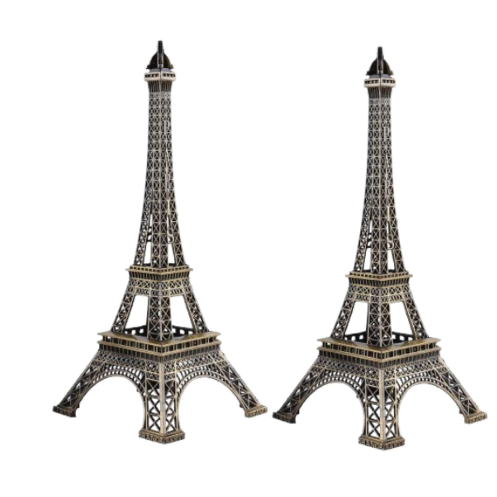 Modèle de Tour Eiffel en métal lot de 2 statues de 25 cm pour décoration de table