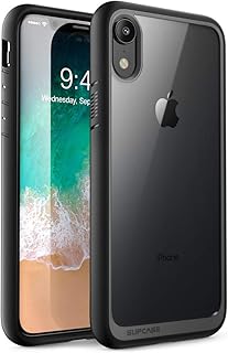 SUPCASE Unicorn Beetle Style Coque iPhone XR Transparente Antichoc de Protection Hybride pour iPhone XR 6,1 Pouces, Noir