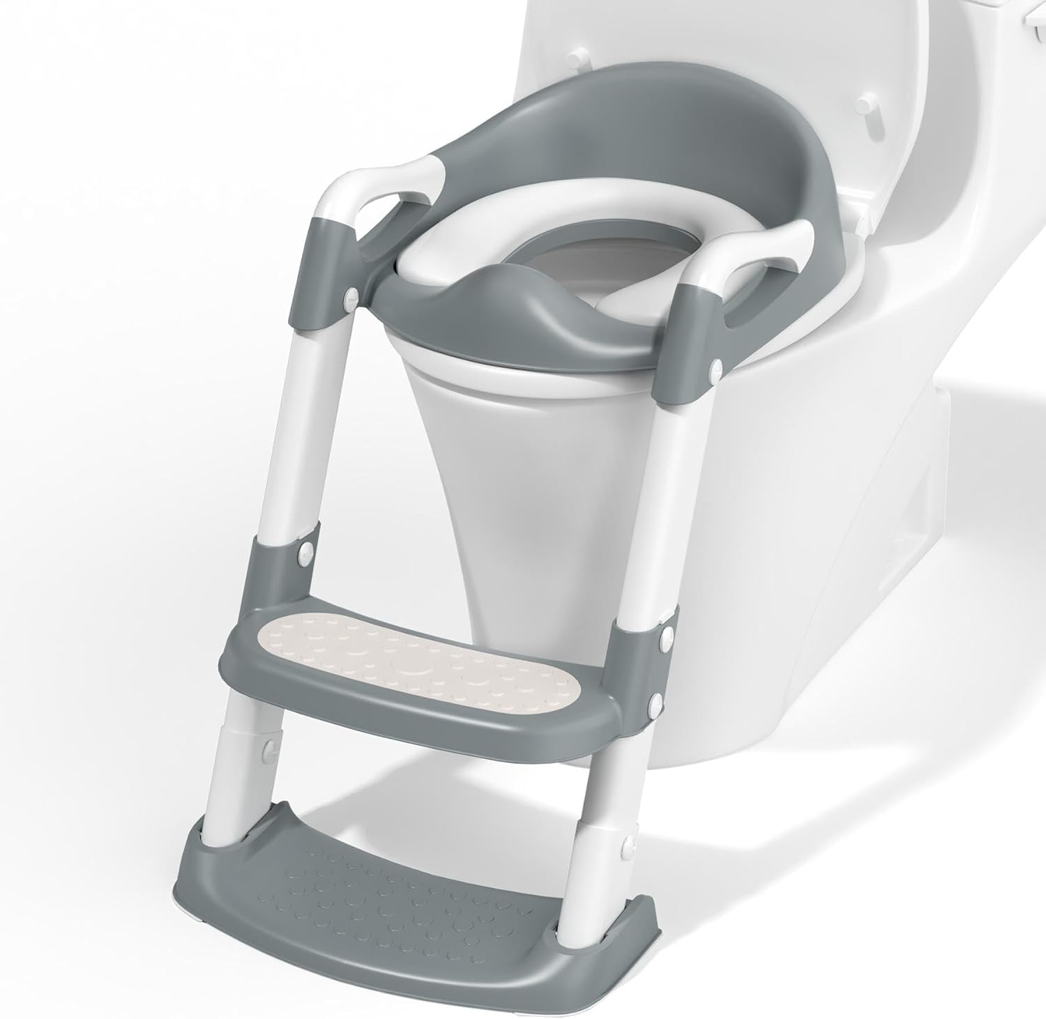 Toilettes d'apprentissage de la propreté avec marchepied et échelle, siège d'apprentissage de la propreté pour enfants, garçons et filles, siège de toilette pliable antidérapant avec protection