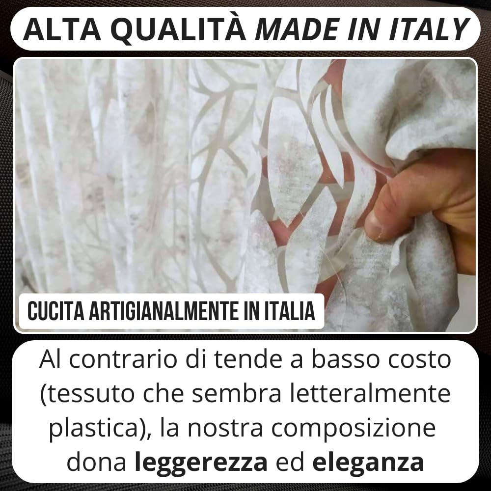 Tende Arredo Tessile - Tendoni per Salotto (L. 300cm H. 300cm) Tende per Interni Moderne Made in Italy Cucita Artigianalmente, Ideale come Tenda Camera da Letto, Cucina, Soggiorno, Cameretta (Grigio)