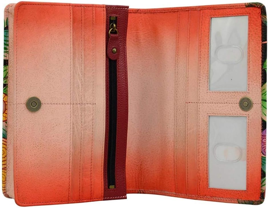 Anna by Anuschka Women's Hand-Painted Leather Two Fold Wallet on a String - Image 4