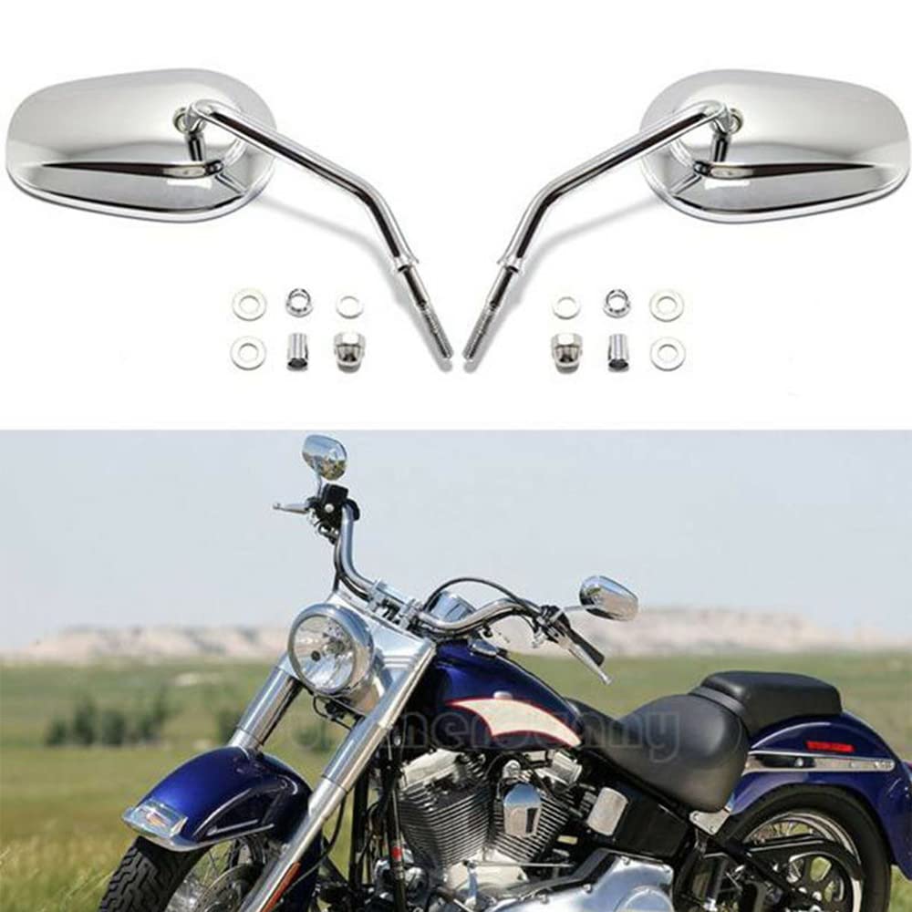 Motorcycle Chrome Rear View Side Mirrors for Harley Road King Sportster Street Glide Electra Dyna Softail Ultra V-rod FLHTC FLHT FLHR FLSTF FLSTN FLSTC FLTRU FXDB FXDF