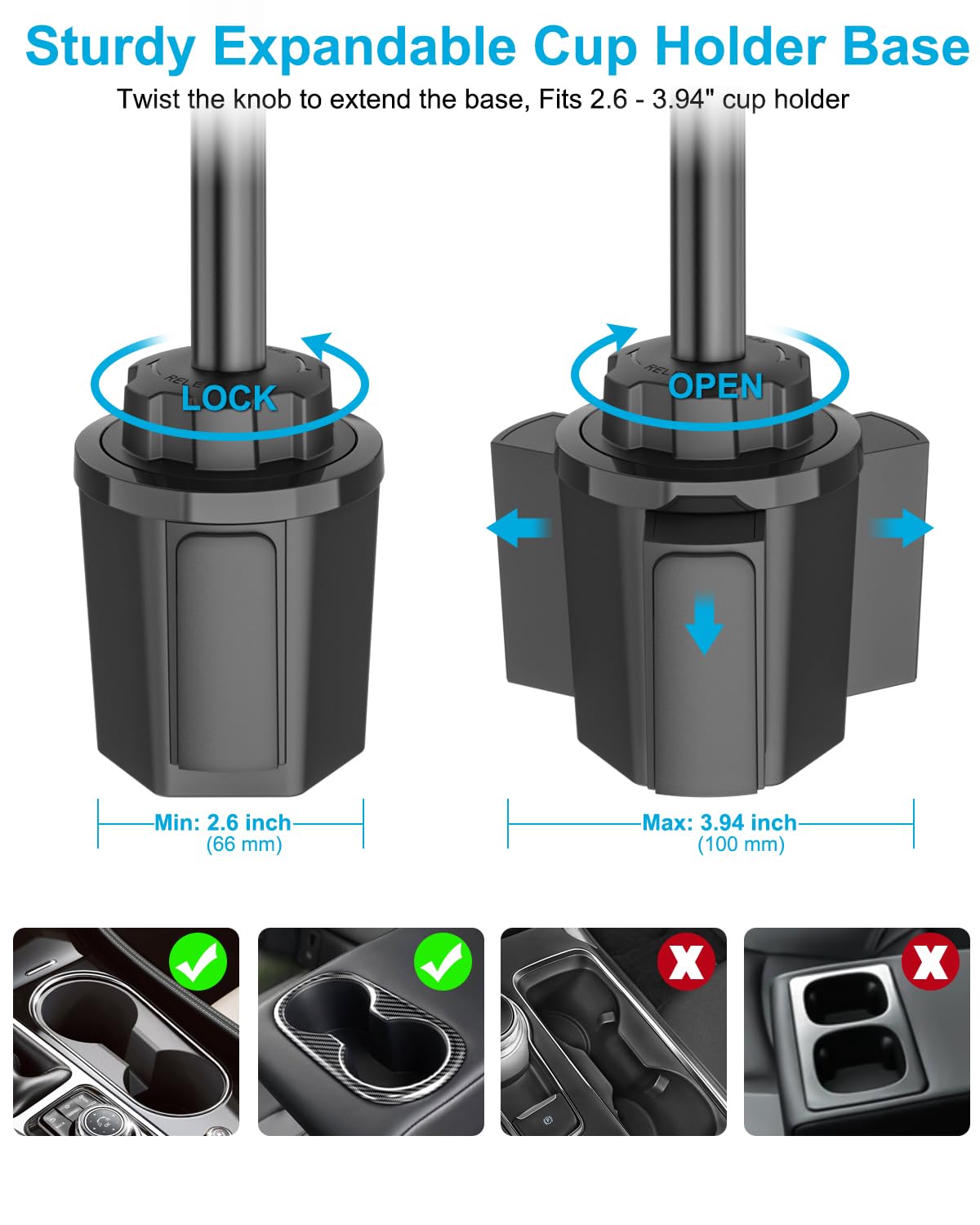 Z Fold Car Mount, [Sturdy Metal Arm] Cup Holder Folding Phone Mount, 360° Adjustable Tablet Phone Stand Truck CupHolder for Galaxy Z Fold 7 6 5 4 3 2, Pixel Fold, Galaxy Tab, 4-13" Device