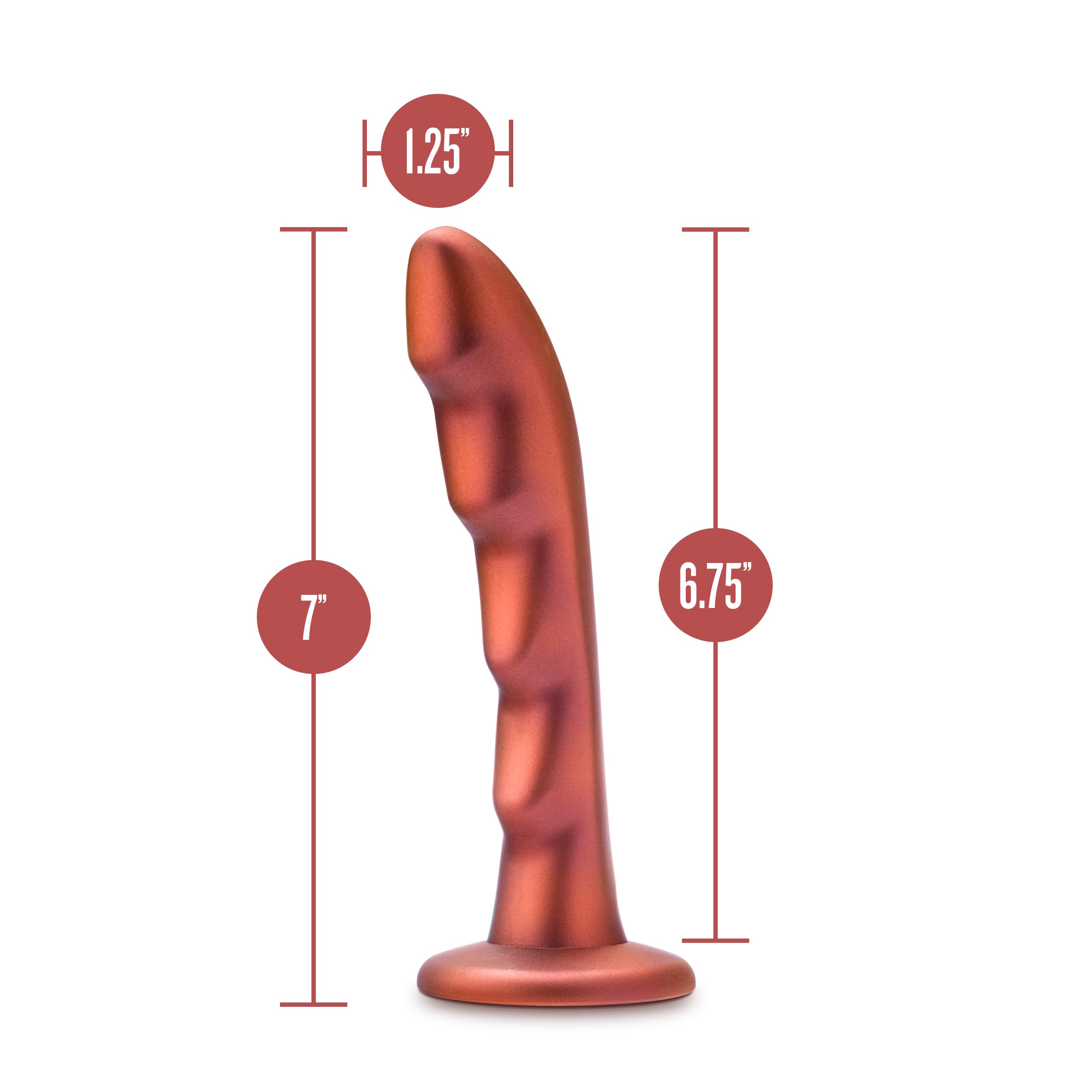 Blush Temptasia Jealousy Peg - 7 Inch Pegging Dildo .25" Wide - Harness & Strap On Compatible - Designed for G-Spot P-Spot BDSM & Role Play - Platinum Cured Silicone G-spot Adult Sex Toy - Red Rouge