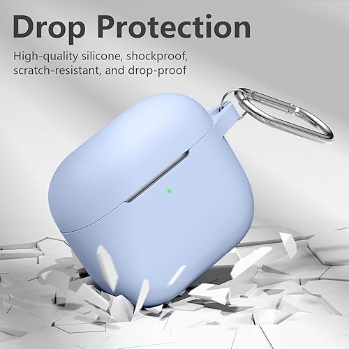 Miniatura 8 de SNBLK funda para AirPods 3 2021, funda protectora de silicona que absorbe los golpes, compatible con AirPods de tercera generación, con llavero,