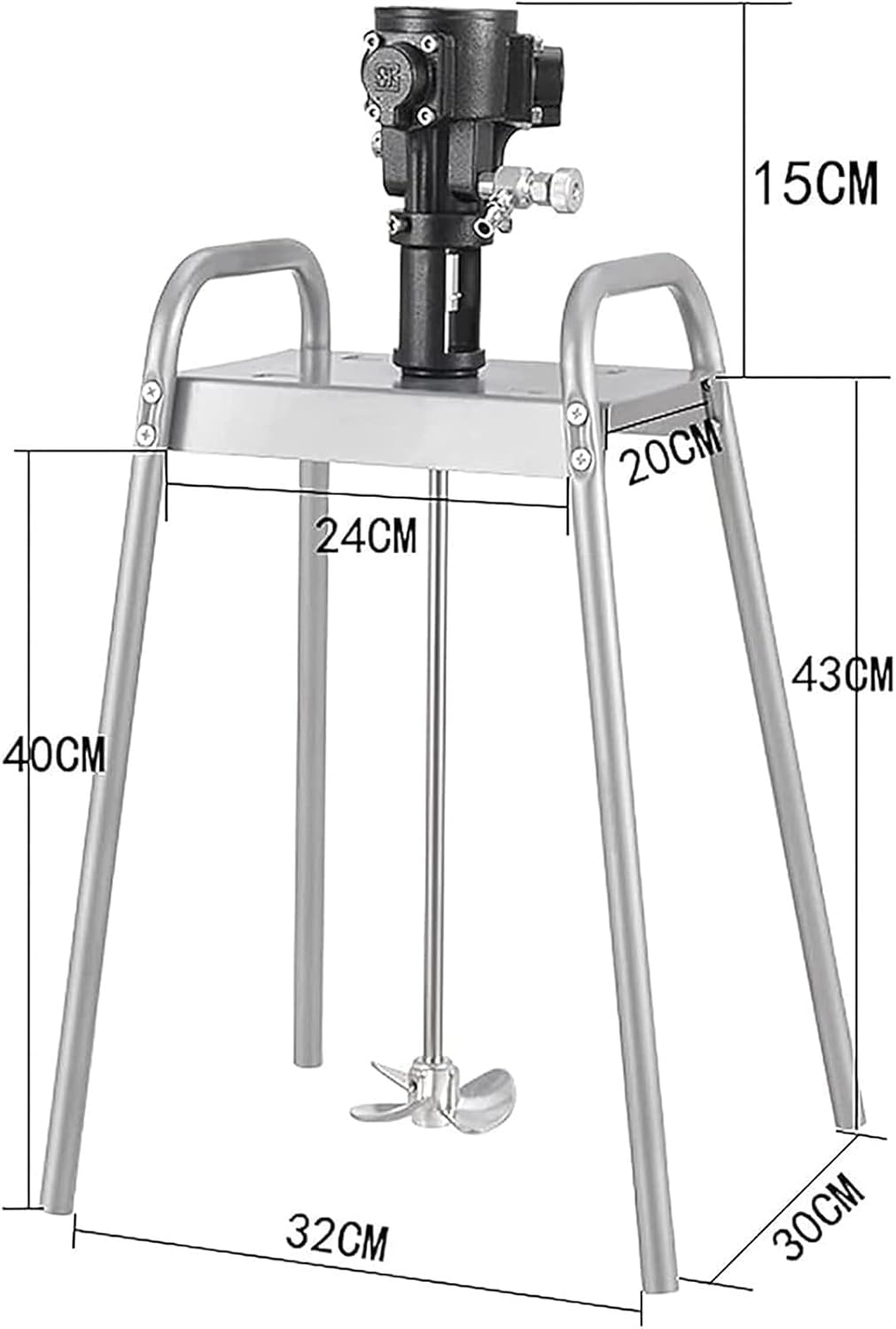 5 Gallon Pneumatic Paint Mixer, Stand Air Agitator Paint Mix Tool Blender Machine, Suitable for Paint, Coating, Materials, Viscous Liquid & Ink